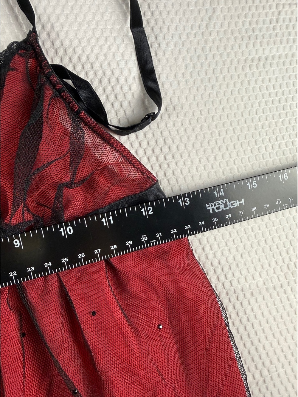 Victoria’s Secret Very Sexy Red Black Mesh Babydoll Lingerie M Y2K - Picture 4 of 4